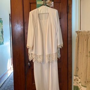 White gown and laced jacket